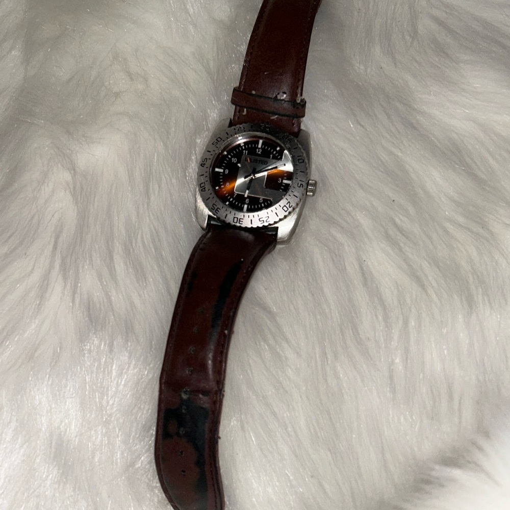Brown Leather Strap Watch with Silver Case unlisted